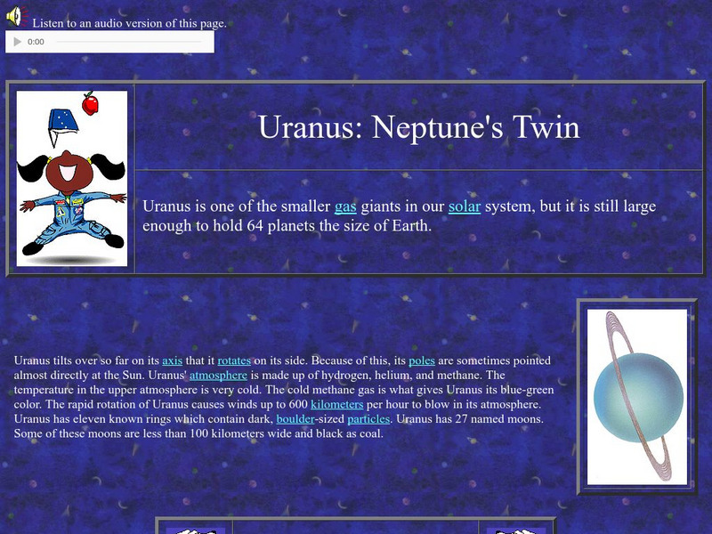 Nasa Star Child: Uranus, Neptune's Twin (Level 1) Website Nasa Star Child: Uranus, Neptune's Twin (Level 1) Website