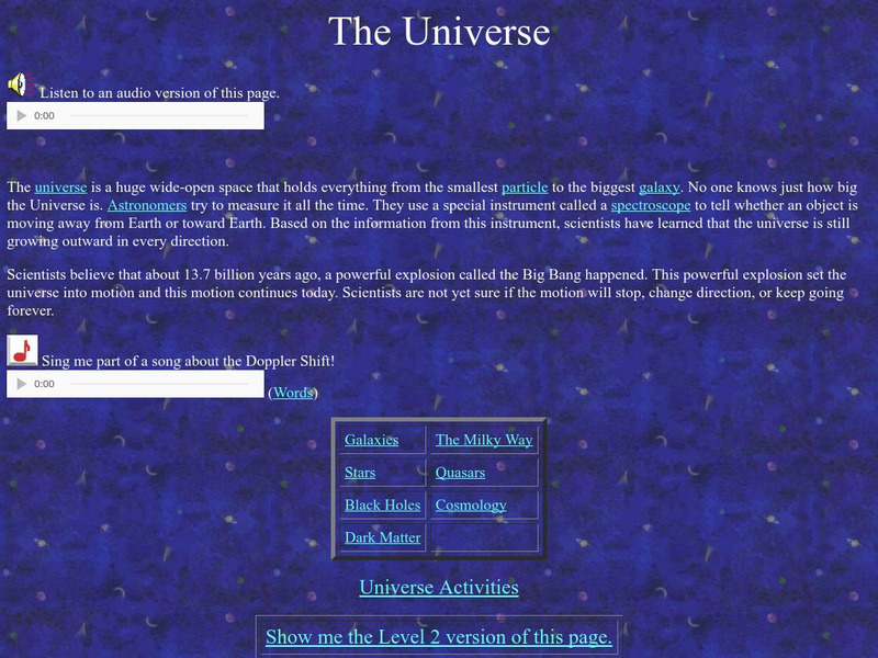 Nasa Star Child: The Universe (Level 1) Website Nasa Star Child: The Universe (Level 1) Website