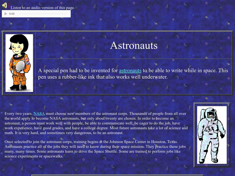 Nasa Star Child: Astronauts (Level 1) Website Nasa Star Child: Astronauts (Level 1) Website