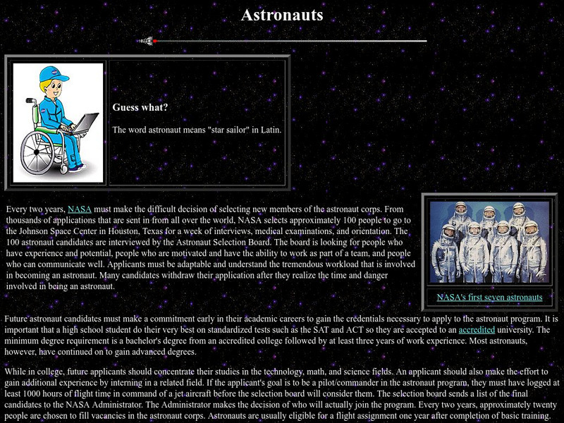 Nasa Star Child: Astronauts (Level 2) Website Nasa Star Child: Astronauts (Level 2) Website