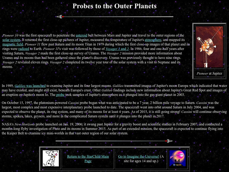 Nasa Star Child: Probes to the Outer Planets (Level 2) Website Nasa Star Child: Probes to the Outer Planets (Level 2) Website