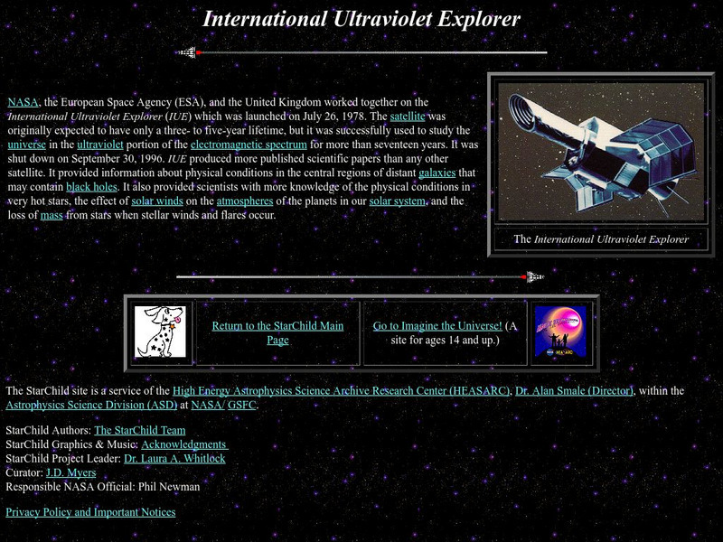 Nasa Star Child: International Ultraviolet Explorer (Level 2) Website Nasa Star Child: International Ultraviolet Explorer (Level 2) Website