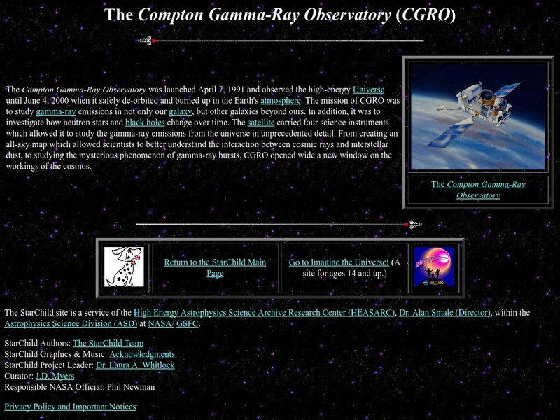 Nasa Star Child: The Compton Gamma Ray Observatory (Cgro) (Level 2) Website Nasa Star Child: The Compton Gamma Ray Observatory (Cgro) (Level 2) Website