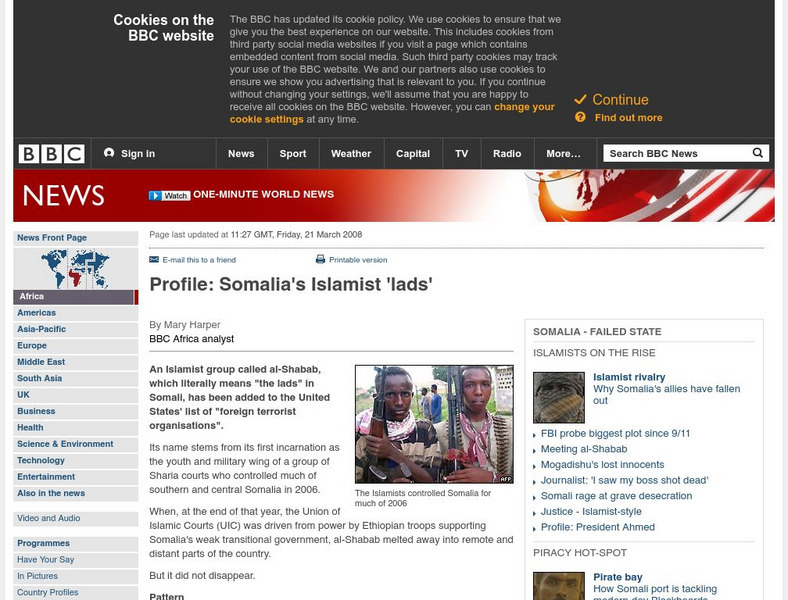 Bbc News: Profile: Somalia's Islamist 'Lads' Article