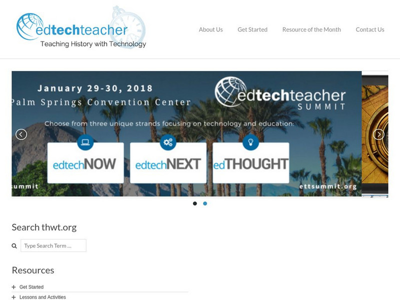 Teaching History With Technology Website Teaching History With Technology Website