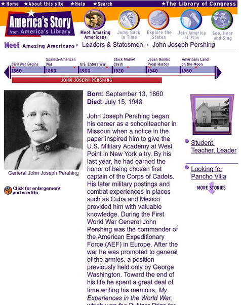 Loc: America's Story: John Joseph Pershing Handout Loc: America's Story: John Joseph Pershing Handout