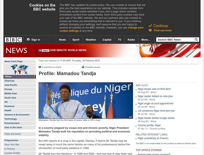 Bbc: Profile: Mamadou Tandja Website Bbc: Profile: Mamadou Tandja Website