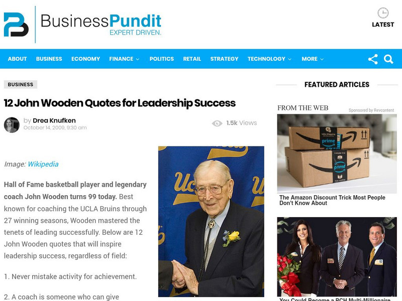 Business Pundit: John Wooden Quotes for Success Handout Business Pundit: John Wooden Quotes for Success Handout