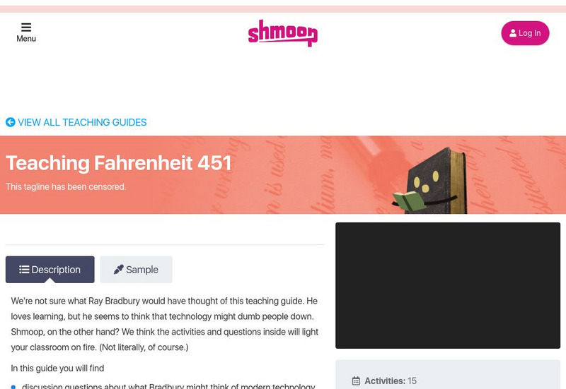 Shmoop: Teaching Fahrenheit 451: Resources to Use in the Classroom Lesson Plan Shmoop: Teaching Fahrenheit 451: Resources to Use in the Classroom Lesson Plan