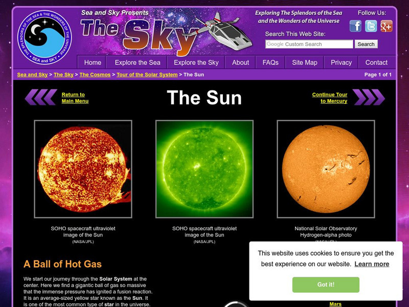 Sea and Sky: The Sky the Sun Website