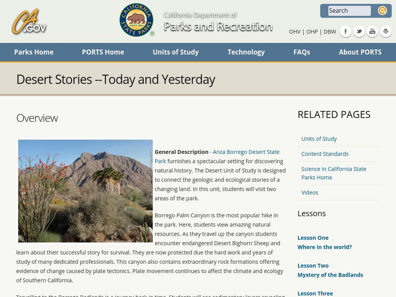 California State Parks: Paleontology Unit Plan California State Parks: Paleontology Unit Plan