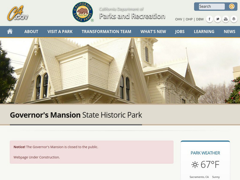 California State Parks: Governor's Mansion Handout