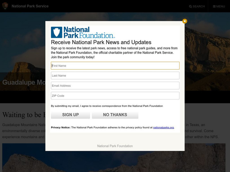 National Park Service: Guadalupe Mountains Website National Park Service: Guadalupe Mountains Website