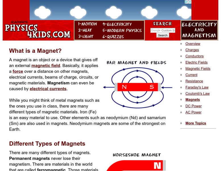Physics4kids: Electricity and Magnetism: Magnets Handout Physics4kids: Electricity and Magnetism: Magnets Handout