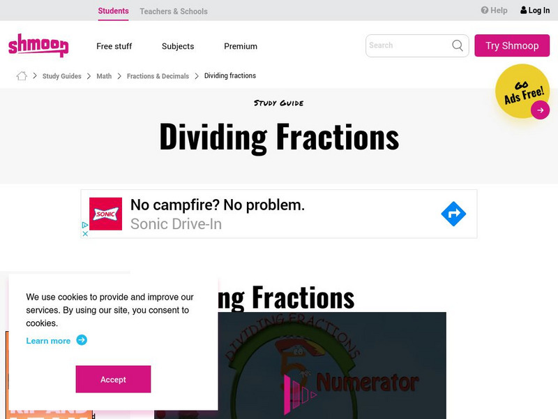 Shmoop: Fractions & Decimals: Dividing Fractions Unknown Type Shmoop: Fractions & Decimals: Dividing Fractions Unknown Type