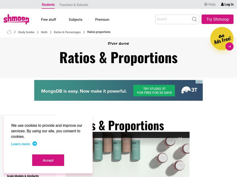 Shmoop: Ratios & Percentages: Ratios & Proportions Activity Shmoop: Ratios & Percentages: Ratios & Proportions Activity
