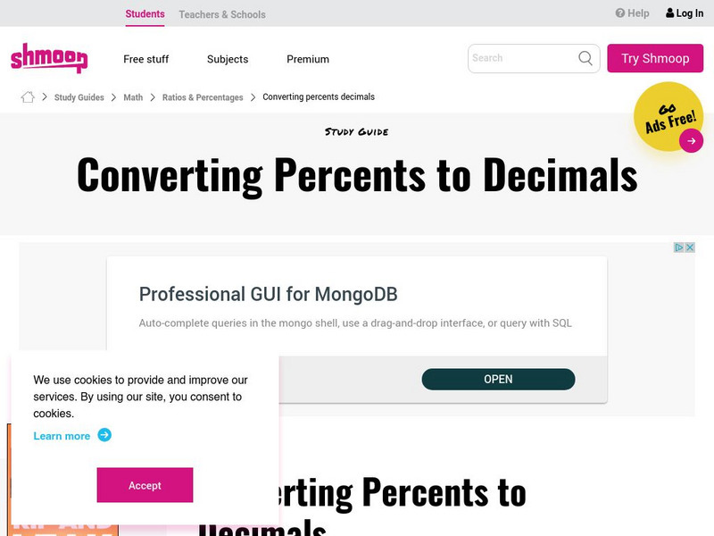 Shmoop: Ratios & Percentages: Converting Percents to Decimals Unknown Type Shmoop: Ratios & Percentages: Converting Percents to Decimals Unknown Type