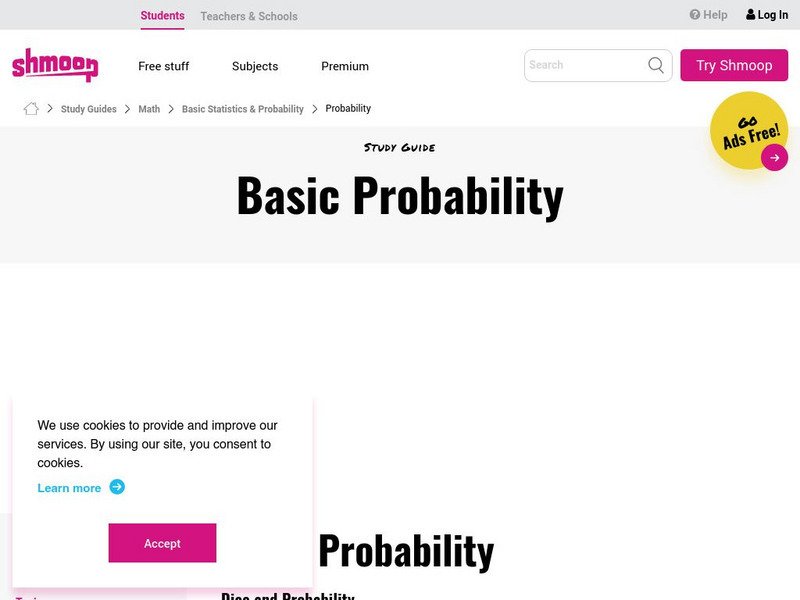 Shmoop: Basic Statistics & Probability: Basic Probability Unit Plan Shmoop: Basic Statistics & Probability: Basic Probability Unit Plan