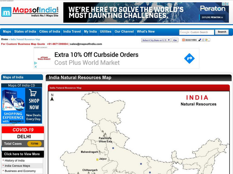 Maps of India: India Natural Resources Map Graphic