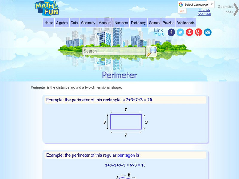 Math Is Fun: Perimeter Activity Math Is Fun: Perimeter Activity