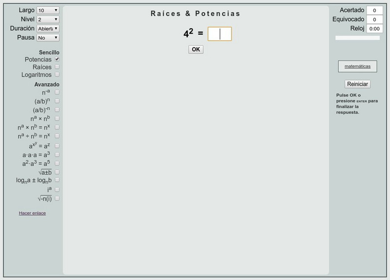 That Quiz: Raices and Potencias Unknown Type That Quiz: Raices and Potencias Unknown Type