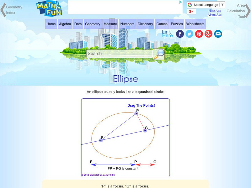 Math Is Fun: Ellipse Activity Math Is Fun: Ellipse Activity