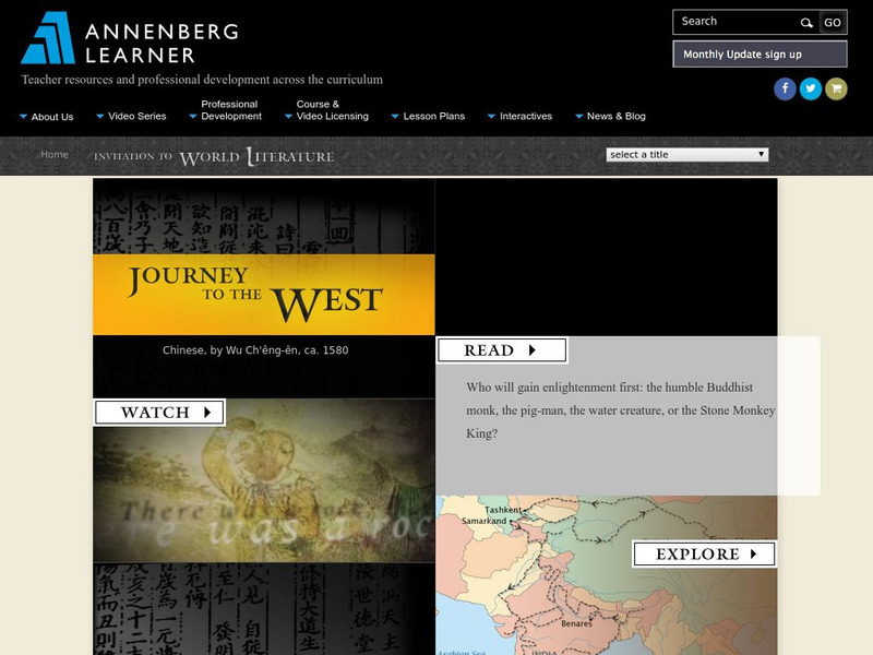 Annenberg Learner: Invitation to World Literature: Wu: Journey to the West Unit Plan Annenberg Learner: Invitation to World Literature: Wu: Journey to the West Unit Plan