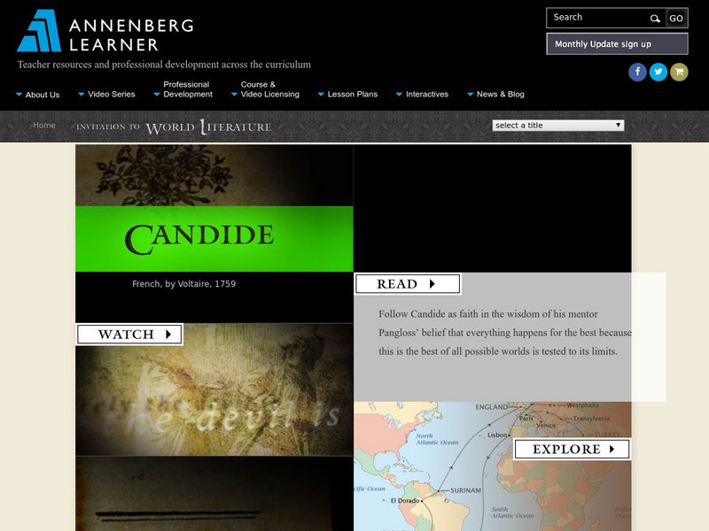 Annenberg Learner: Invitation to World Literature: Candide Unit Plan Annenberg Learner: Invitation to World Literature: Candide Unit Plan