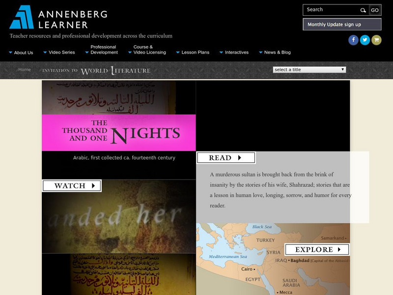 Annenberg Learner: Invitation to World Literature: The Thousand and One Nights Unit Plan Annenberg Learner: Invitation to World Literature: The Thousand and One Nights Unit Plan