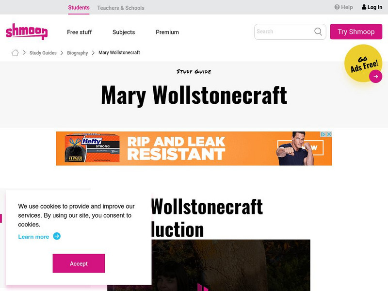 Shmoop: Mary Wollstonecraft Activity Shmoop: Mary Wollstonecraft Activity