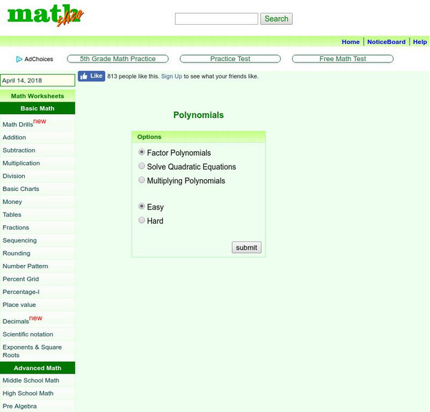 Math Slice: Polynomials Unknown Type Math Slice: Polynomials Unknown Type
