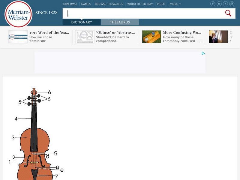 Merriam Webster: Dictionary Illustration: Violin Graphic