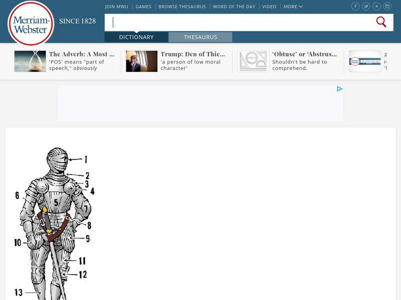 Merriam Webster: Dictionary Illustration: Armor Graphic