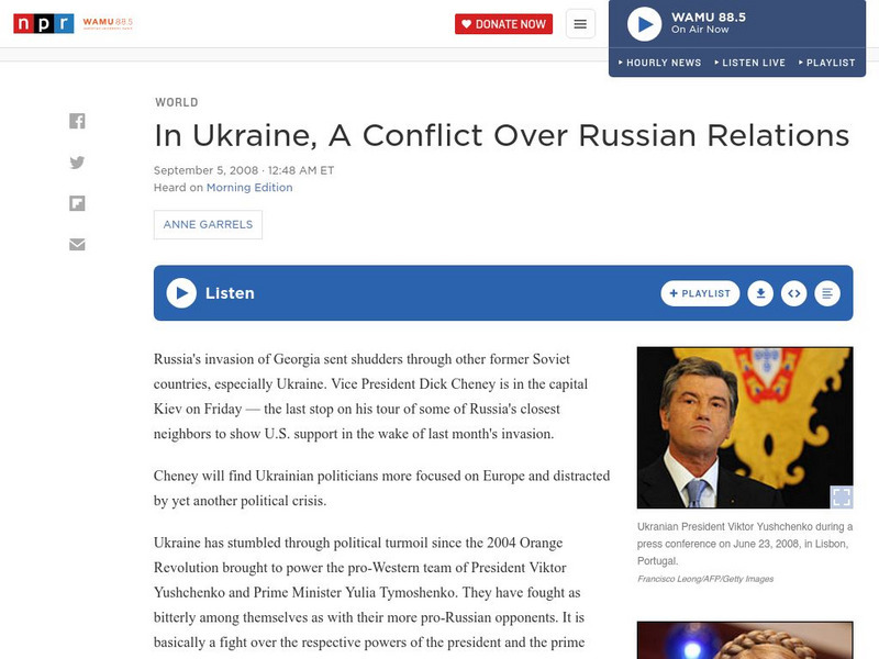 Npr: A Conflict Over Russian Relations Audio Npr: A Conflict Over Russian Relations Audio