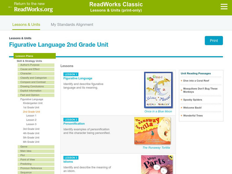 Read Works: Grade 2: Three Lesson Unit: Figurative Language Lesson Plan Read Works: Grade 2: Three Lesson Unit: Figurative Language Lesson Plan