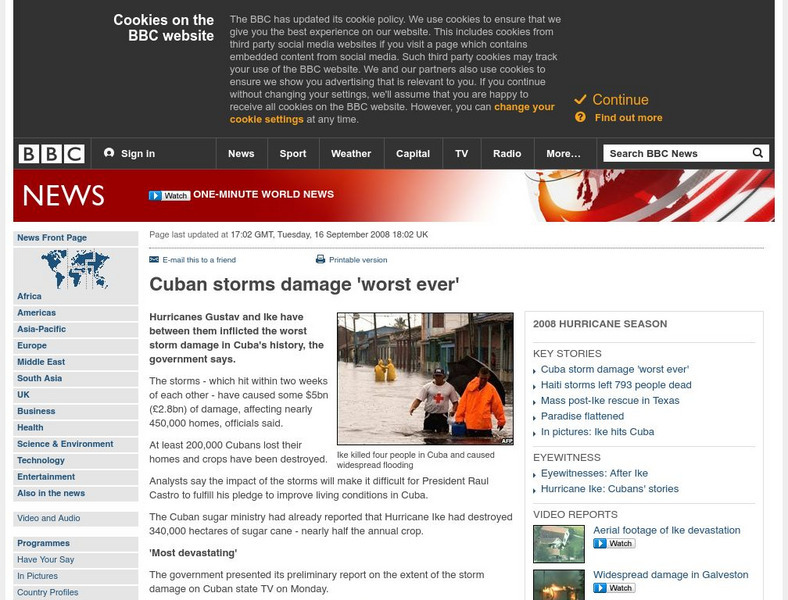Bbc: Cuban Storms Damage 'Worst Ever' Handout