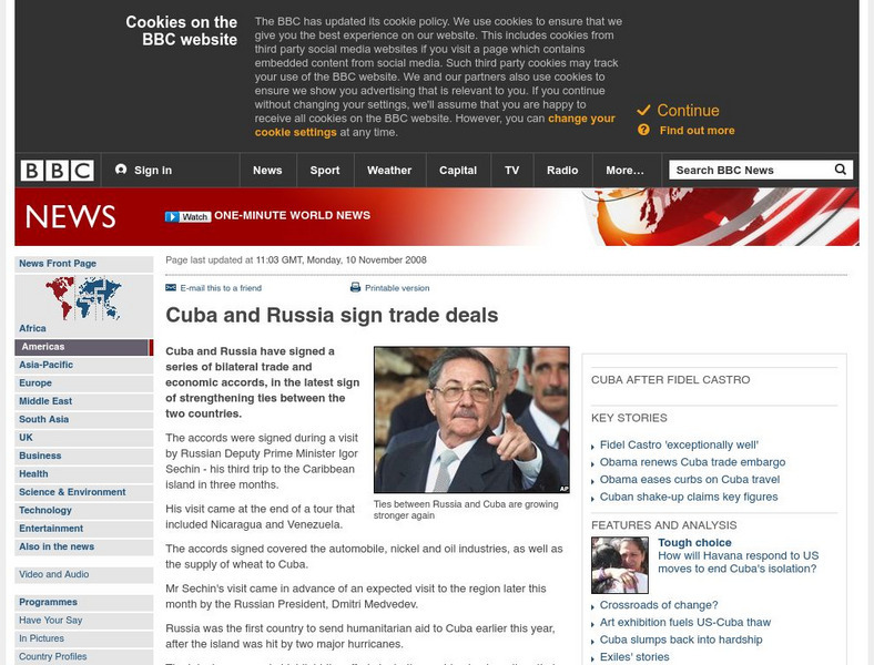 Bbc: Cuba and Russia Sign Trade Deals Handout Bbc: Cuba and Russia Sign Trade Deals Handout