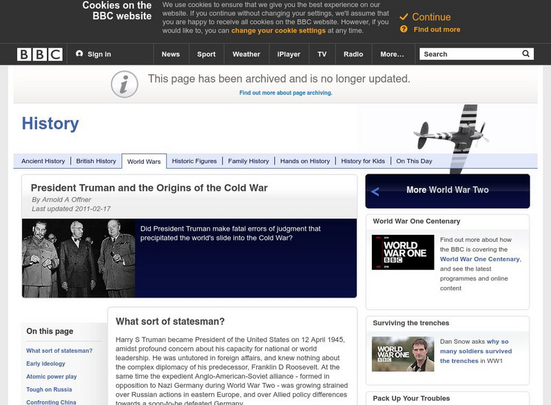 Bbc: President Truman and the Origins of the Cold War Website Bbc: President Truman and the Origins of the Cold War Website