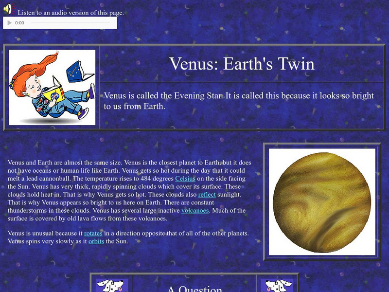 Nasa Star Child: The Planet Venus Website Nasa Star Child: The Planet Venus Website