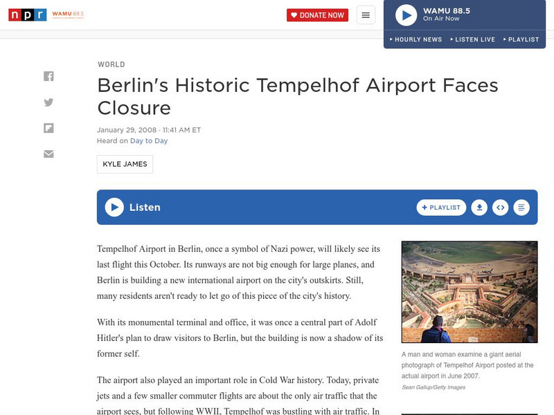 Npr: Berlin's Historic Airport Faces Closure Handout Npr: Berlin's Historic Airport Faces Closure Handout