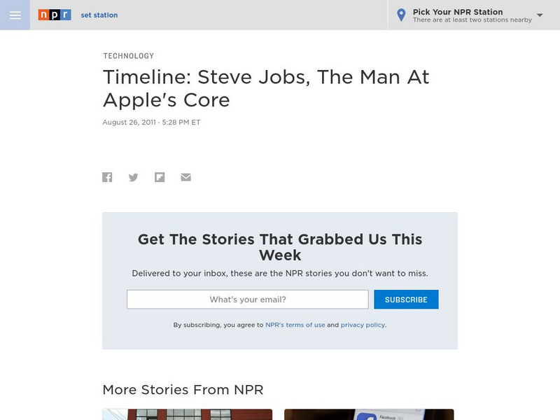 Npr: Timeline: Steve Jobs: The Man at Apple's Core Unit Plan Npr: Timeline: Steve Jobs: The Man at Apple's Core Unit Plan