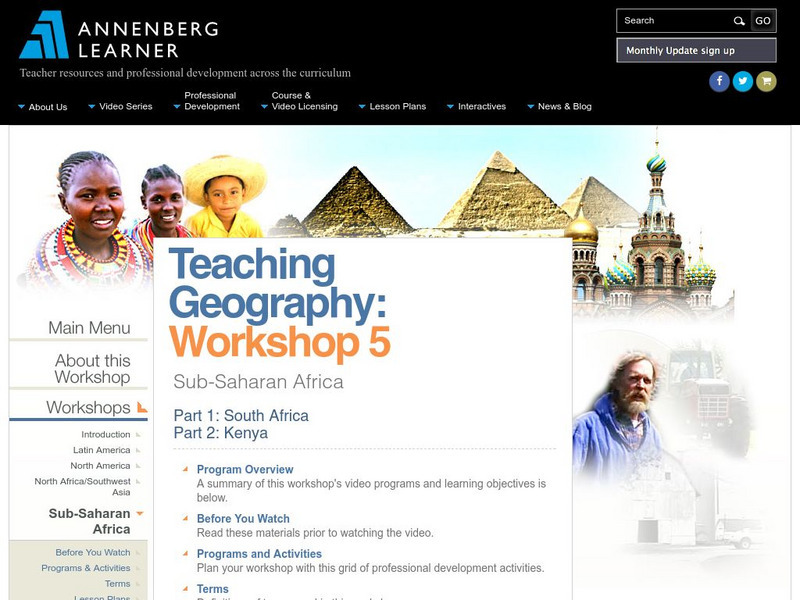 Annenberg Learner: Teaching Geography: South Africa and Kenya Website Annenberg Learner: Teaching Geography: South Africa and Kenya Website