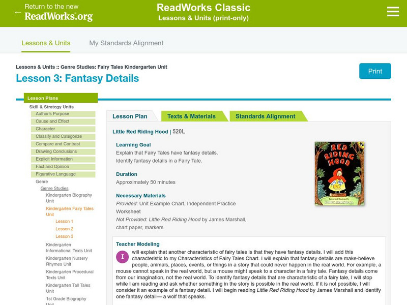Read Works: Little Red Riding Hood Lesson Plan Read Works: Little Red Riding Hood Lesson Plan