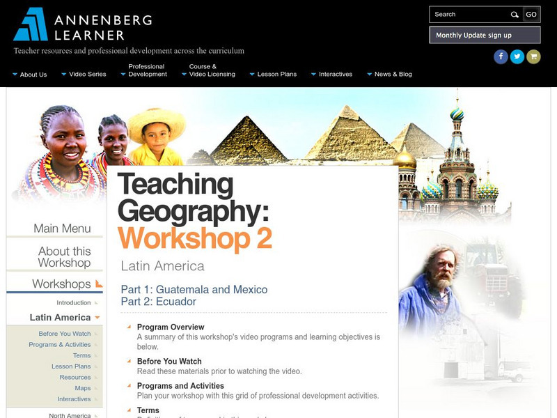 Annenberg Learner: Teaching Geography: Latin America Website