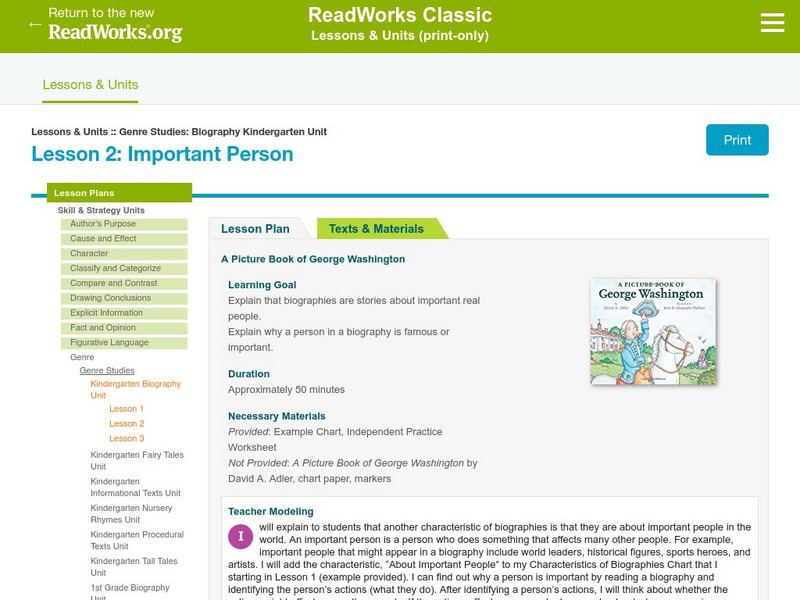 Read Works: Lessons: A Picture Book of George Washington Lesson Plan Read Works: Lessons: A Picture Book of George Washington Lesson Plan