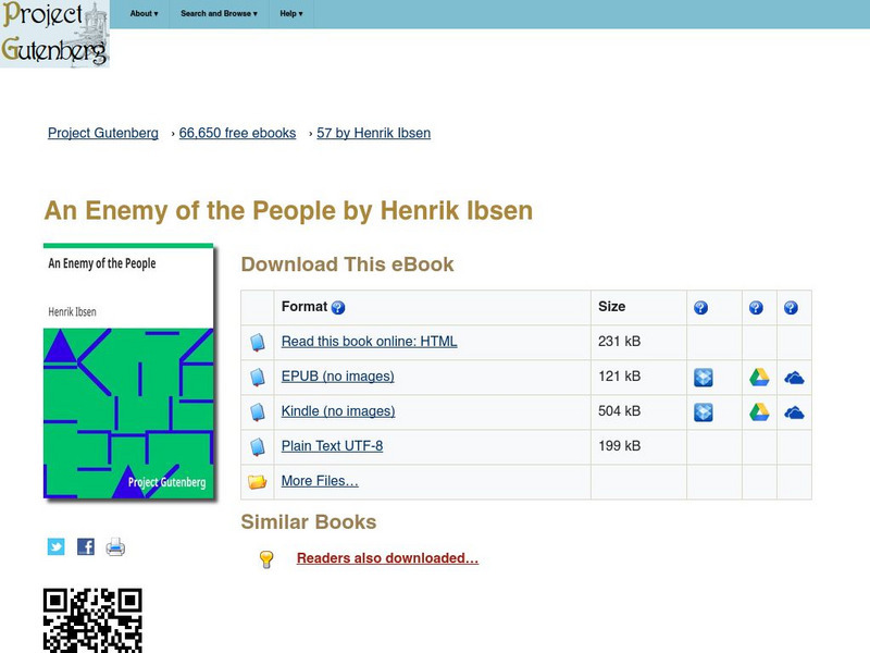 Project Gutenberg: An Enemy of the People by Henrik Ibsen eBook