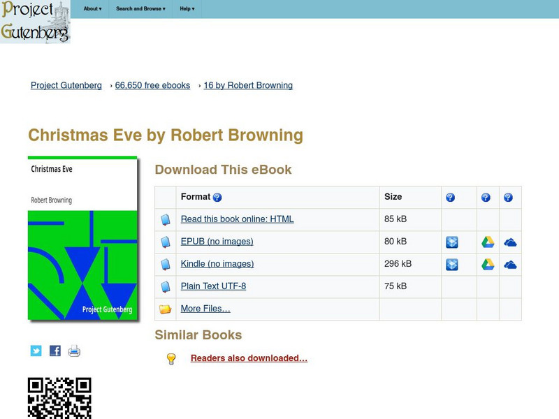 Project Gutenberg: Christmas Eve by Robert Browning eBook Project Gutenberg: Christmas Eve by Robert Browning eBook