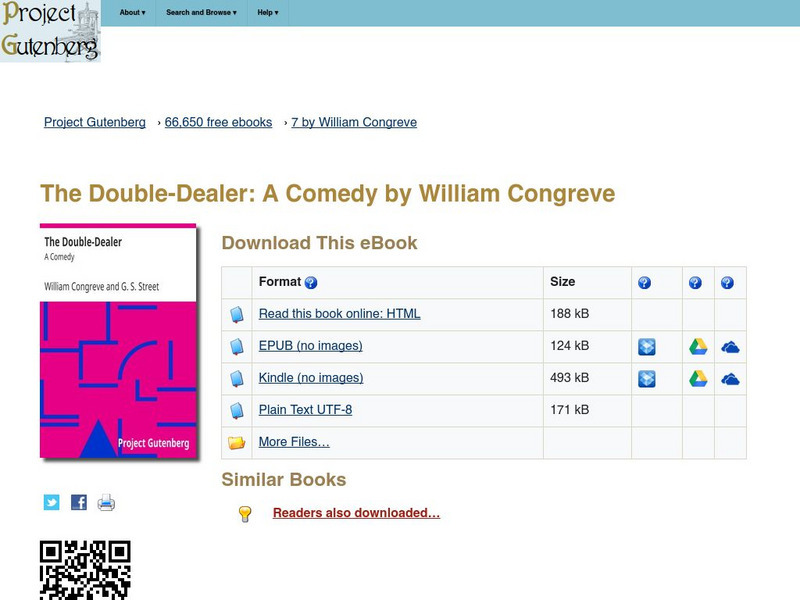 Project Gutenberg: The Double Dealer: A Comedy by William Congreve eBook Project Gutenberg: The Double Dealer: A Comedy by William Congreve eBook