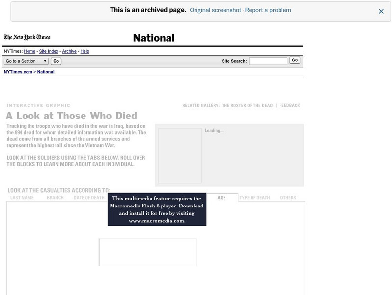 New York Times: A Look at Those Who Died Interactive New York Times: A Look at Those Who Died Interactive