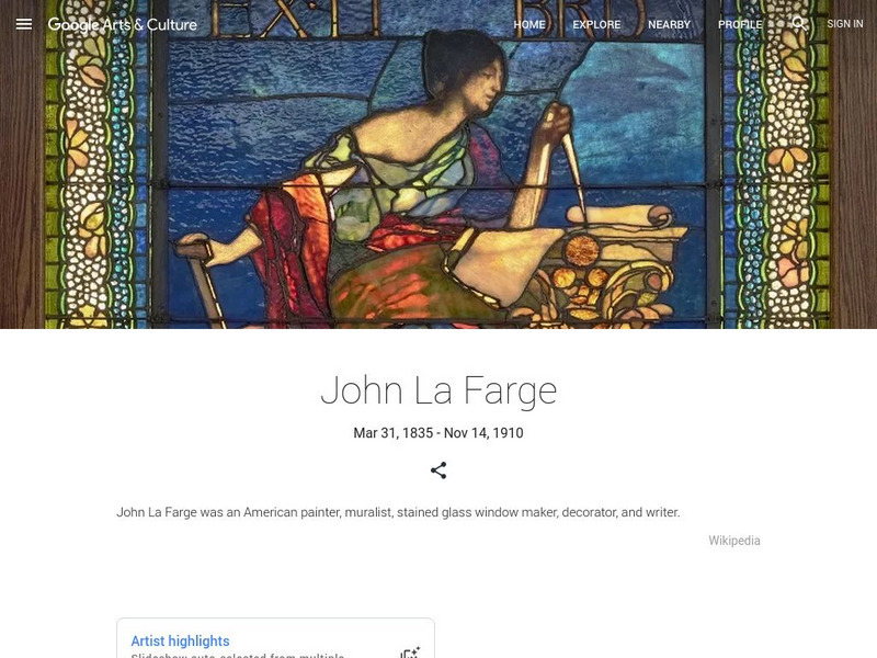 Google Cultural Institute: John La Farge Handout